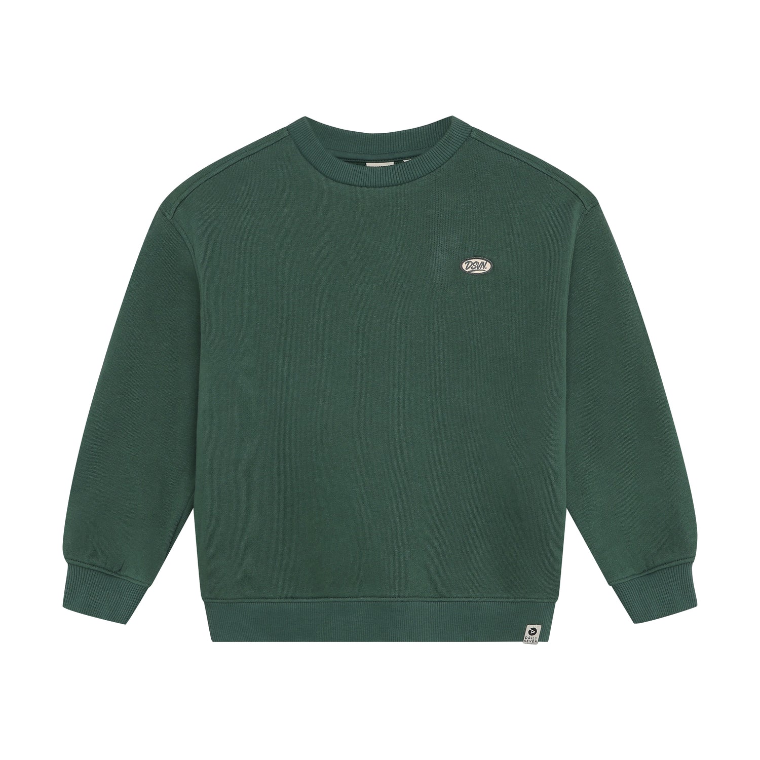 Grünes Oversized Sweatshirt mit dezentem Daily Seven Logo für Kinder