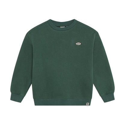Grünes Oversized Sweatshirt mit dezentem Daily Seven Logo für Kinder