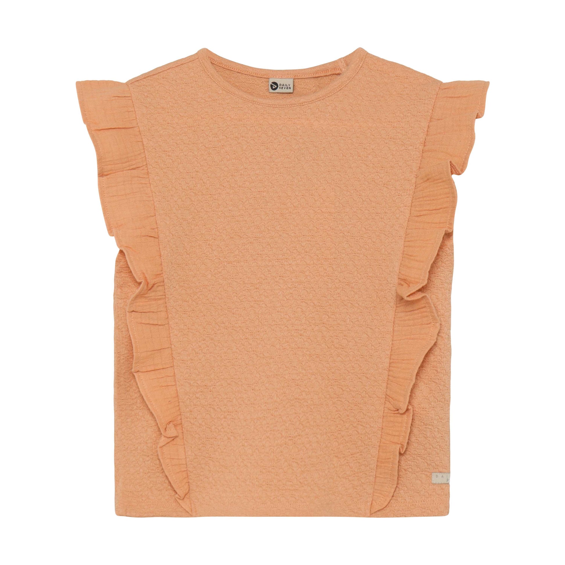 Frottee Top für Kinder von Daily7Kids in Apricot mit Rüschen