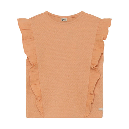 Frottee Top für Kinder von Daily7Kids in Apricot mit Rüschen