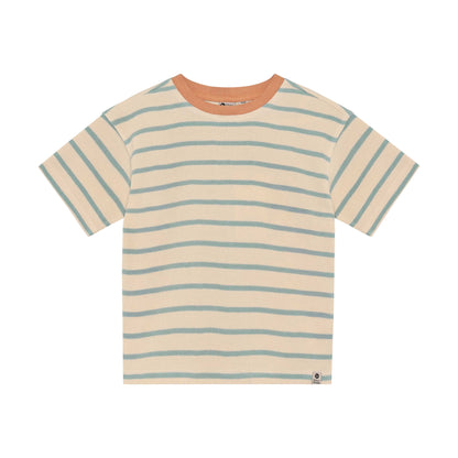 Gestreiftes T-Shirt für Kinder von Daily7Kids in Creme und Salbei