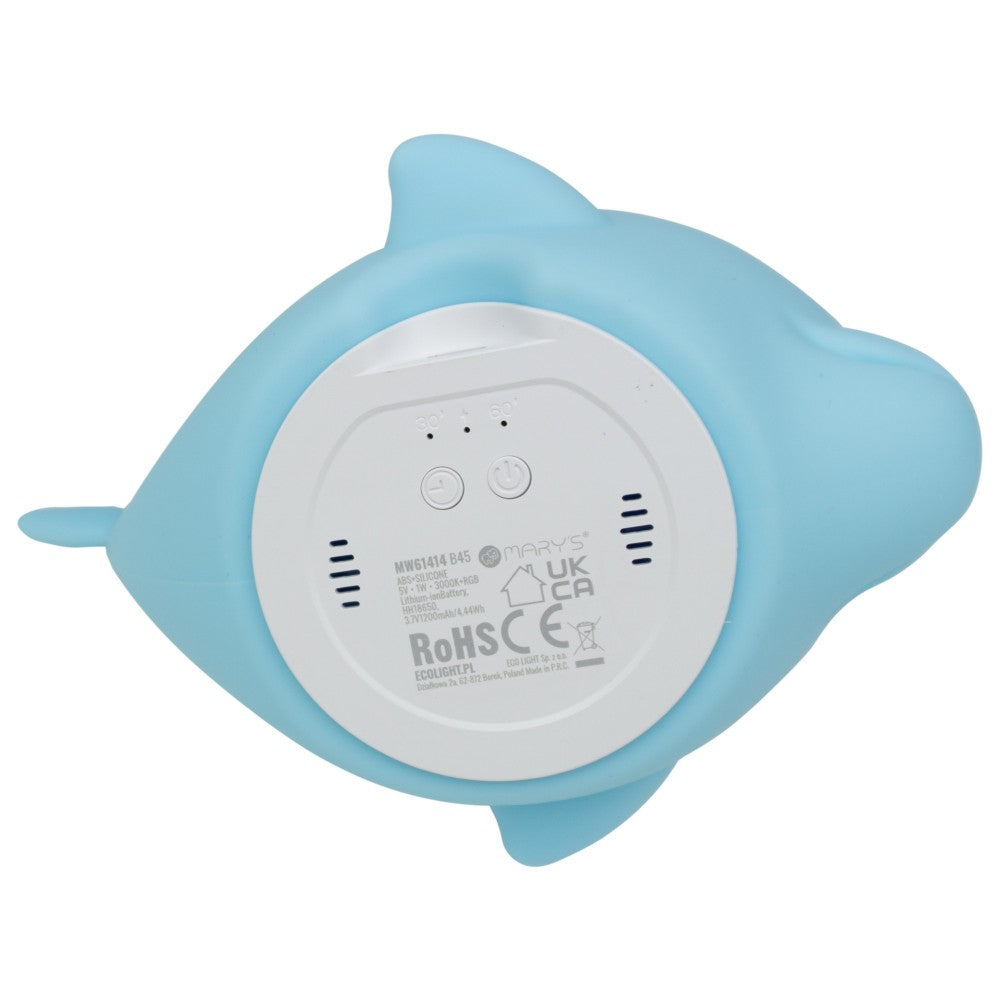 Unterseite der Mary’s LED Delfinlampe mit USB-Anschluss, erhältlich im Bärechind Winterthur Zürich Schweiz.