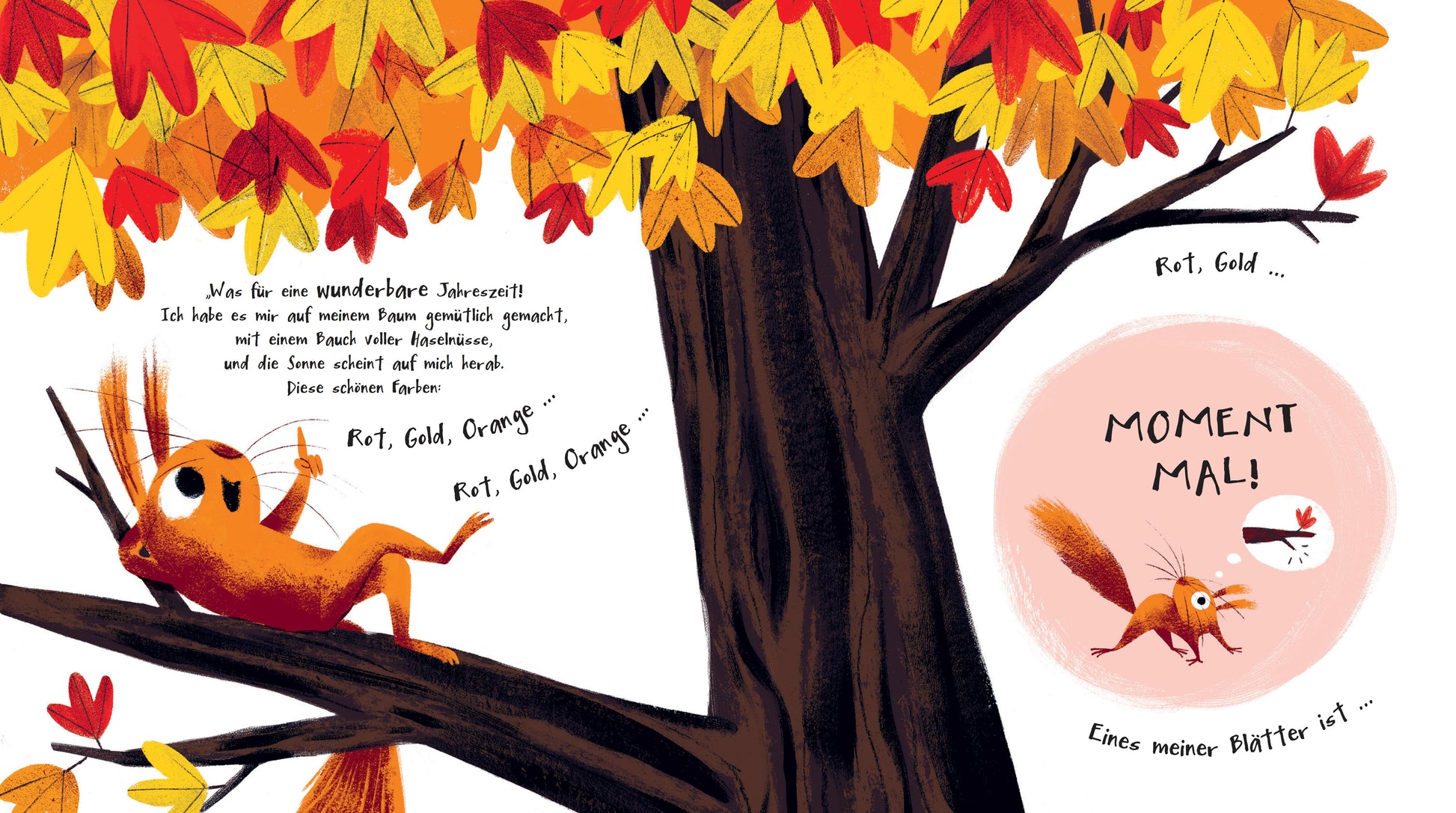 Detailseite mit herbstlichen Waldillustrationen