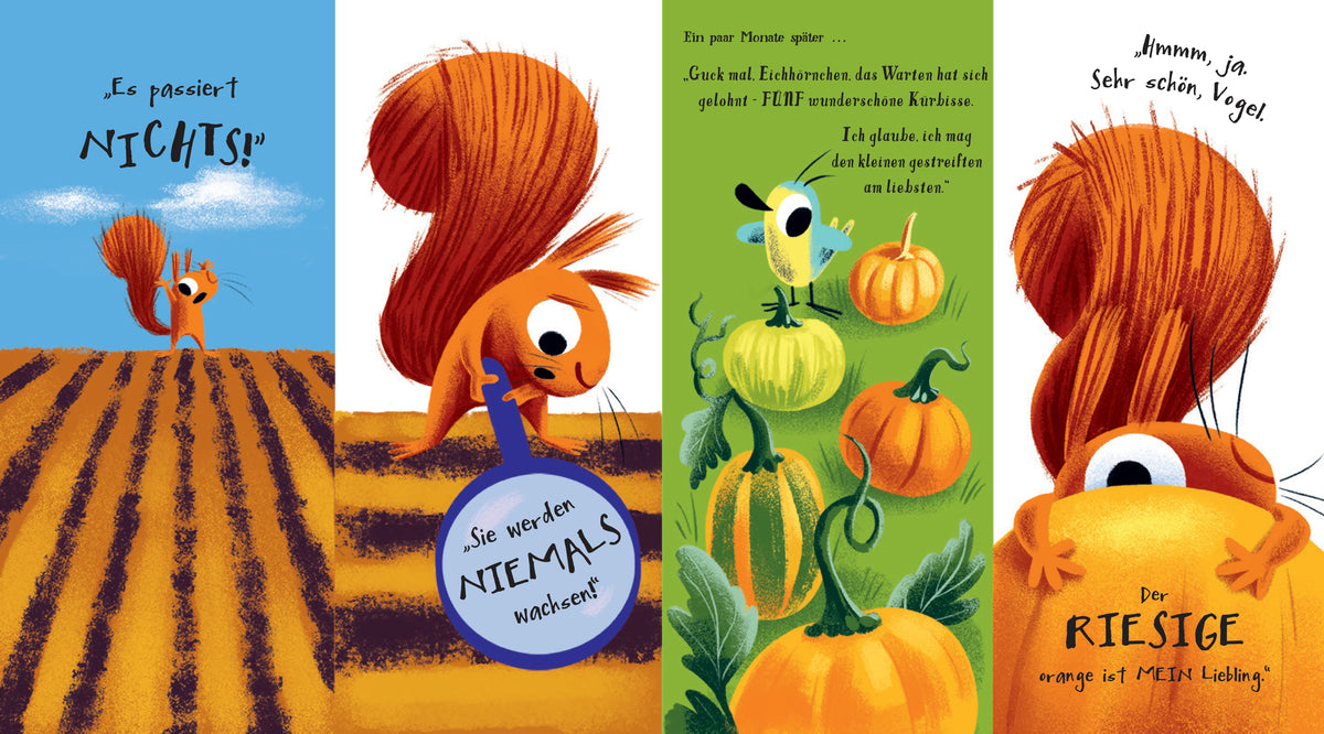 Detailseite mit herbstlichen Illustrationen aus dem Buch