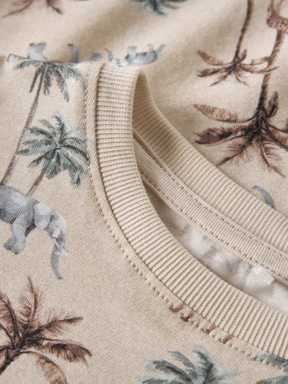 NAME IT Detailansicht Kinder T-Shirt mit Safari Muster und Palmen, im Bärechind Winterthur Zürich Schweiz kaufen