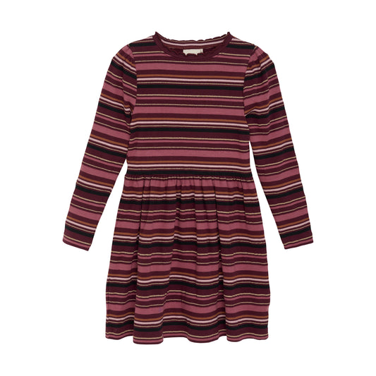 Kleid mit Streifen, Beere
