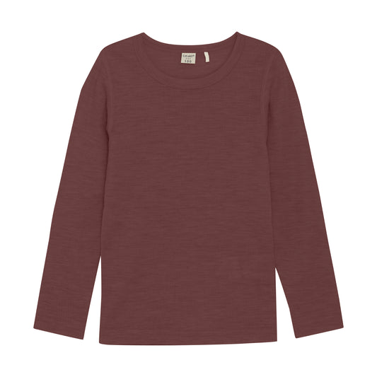 Langarmshirt Merinowolle - wild ginger