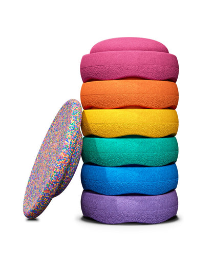 OSTERAKTION: Stapelstein Super Confetti Rainbow Set classic 6+1