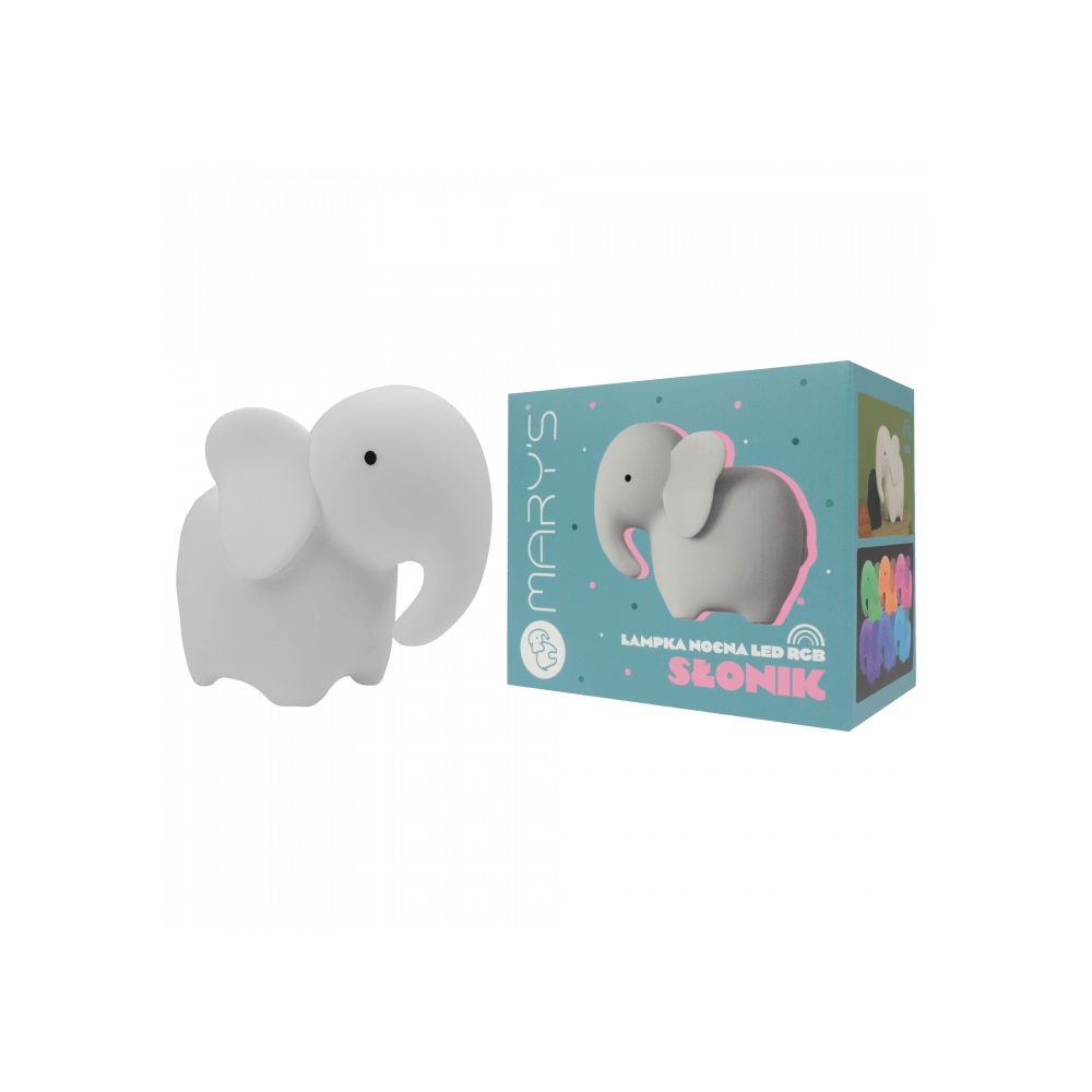 Verpackte Mary’s Elefantenlampe mit Fernbedienung, Kinder Nachtlicht aus Silikon, erhältlich im Bärechind Winterthur Zürich Schweiz.
