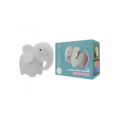 Verpackte Mary’s Elefantenlampe mit Fernbedienung, Kinder Nachtlicht aus Silikon, erhältlich im Bärechind Winterthur Zürich Schweiz.