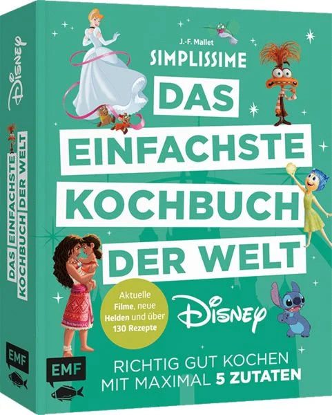 Cover des Kochbuchs Das einfachste Kochbuch der Welt, Disney vom EMF Verlag mit Disney-Figuren