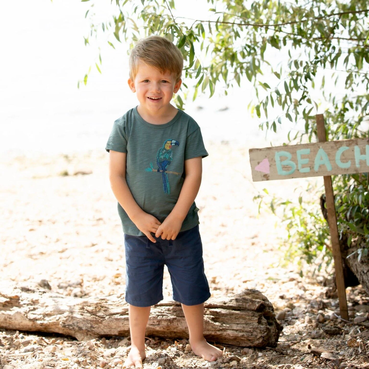 Shirt mit Tukanstickerei, sea green