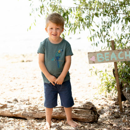 Shirt mit Tukanstickerei, sea green