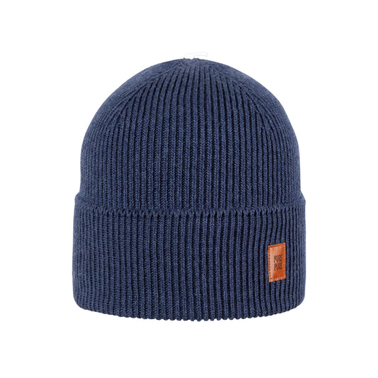 GOTS Merino Kids-Umschlagmütze Silky, blau