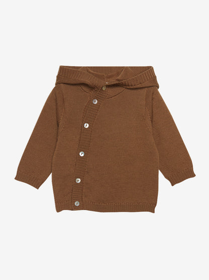 Oeko-Tex Merino Strickjacke, braun