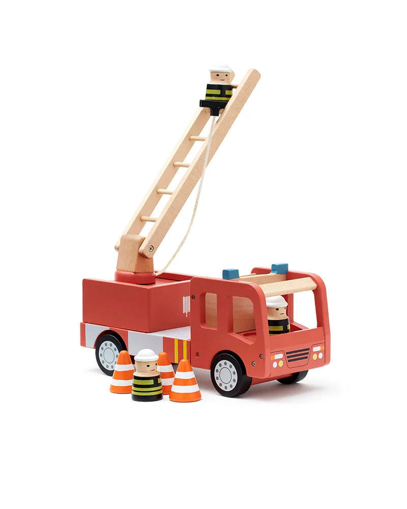Kids Concept Kinder Feuerwehrauto aus Holz mit Leiter – erhältlich bei Bärechind Winterthur Zürich Schweiz.