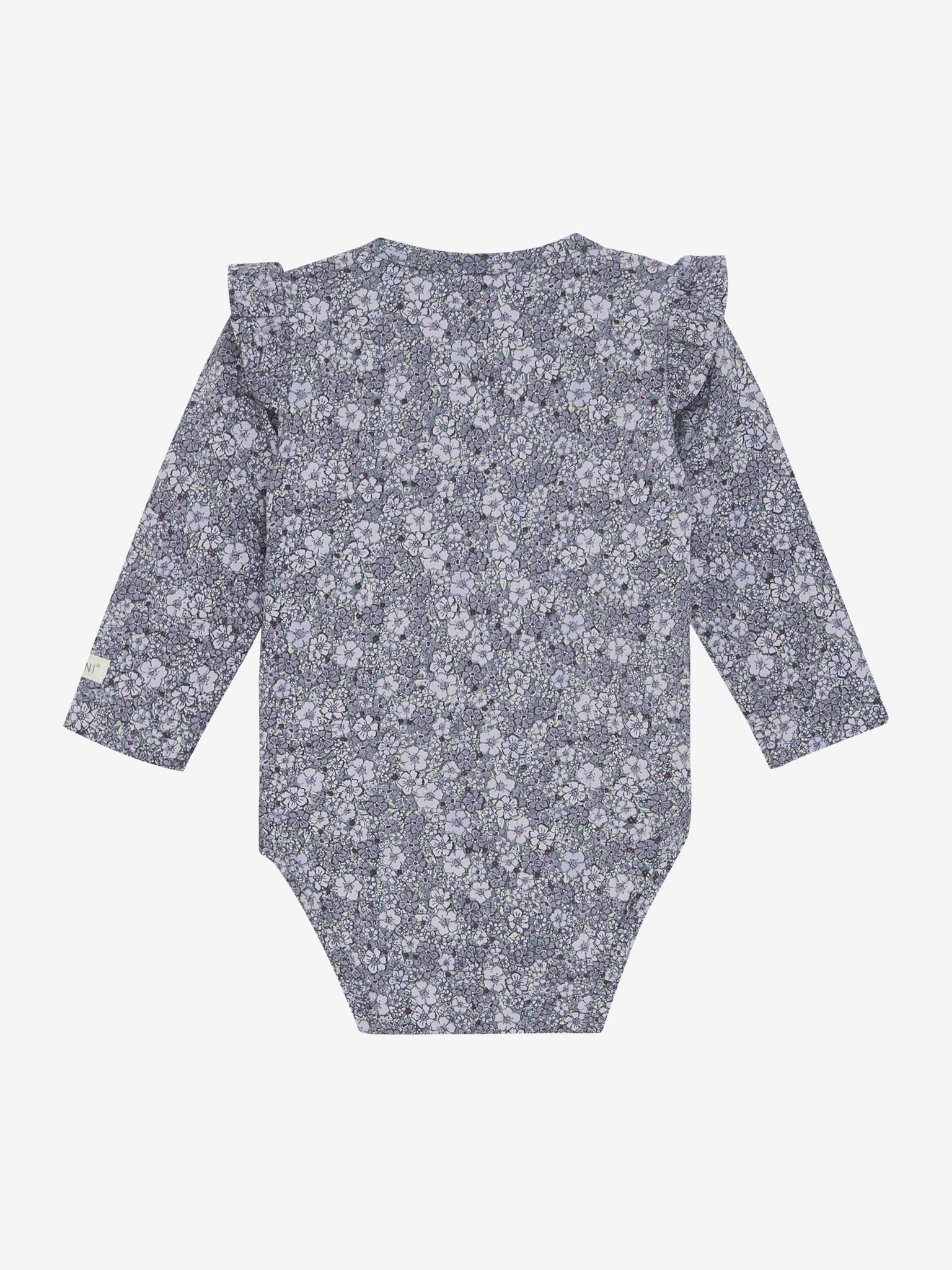 Rückansicht des Fixoni Babybodys mit Blumenmuster – im Bärechind in Winterthur, Zürich, Schweiz