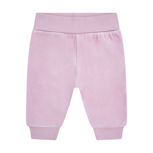 Velourshose in Keepsake Lilac mit breitem Bund am Bauch, Vorderansicht