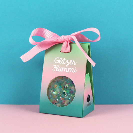 Glitzer Flummi Pastell in Geschenkverpackung von Ava&Yves – Bärechind Winterthur Zürich Schweiz kaufen.