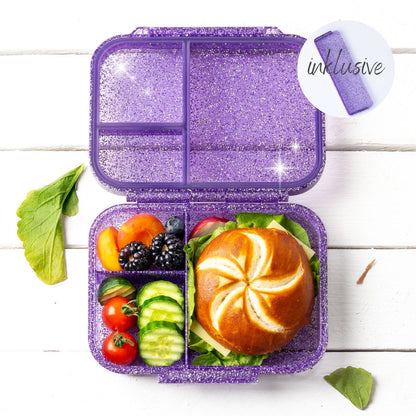 Lekkabox Z'nünibox aus Tritan, Violett-Glitzer