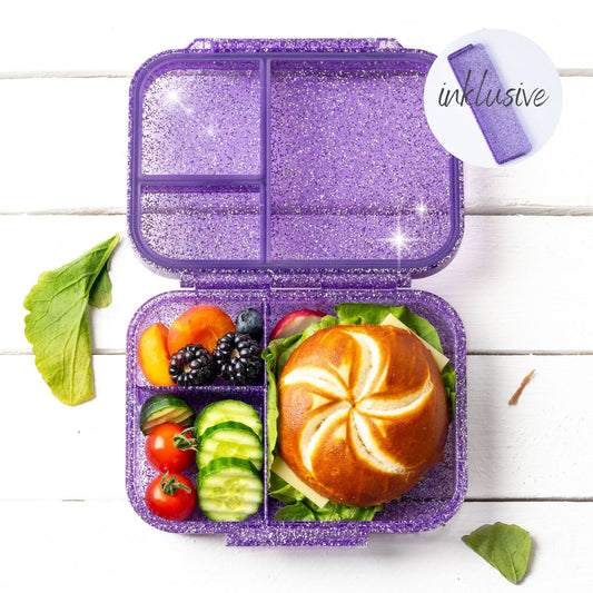 Lekkabox Z'nünibox aus Titan, Violett-Glitzer
