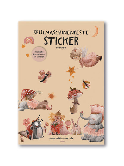 Halfbird Sticker „Feenwald“ kaufen im Bärechind Winterthur – spülmaschinenfeste Aufkleber für Kinderflaschen, Brotdosen und mehr.