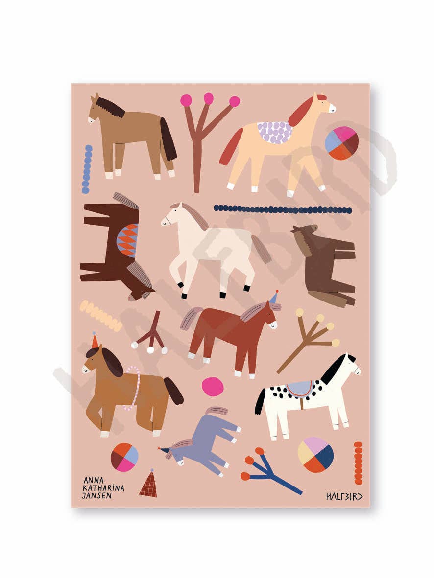 Halfbird Sticker „Pferde“ kaufen im Bärechind Winterthur – spülmaschinenfeste Aufkleber mit liebevollen Motiven für Kinder.