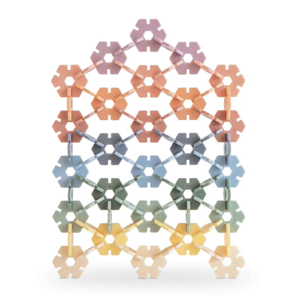 HEX Connect Steckspiel von Mushie aus BPA-freiem Kunststoff, nachhaltiges Spielzeug im Bärechind Winterthur Zürich Schweiz.