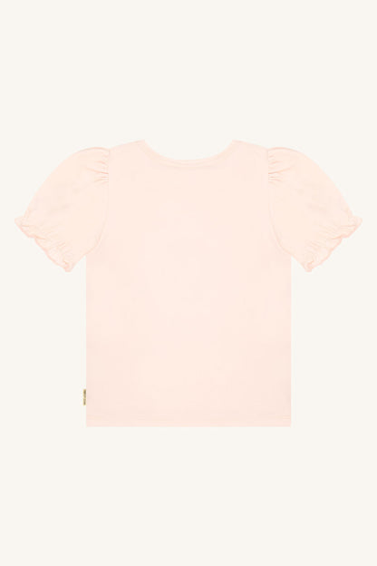 Rückansicht des Hust&Claire Alma Mermaid T-Shirts in Quartz aus Baumwolle, Bärechind Winterthur Zürich Schweiz.