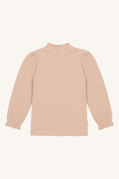Kinder Shirt Amma von Hust&Claire aus Bio-Baumwolle in Rugby Tan, Vorderansicht, erhältlich im Bärechind Winterthur, Zürich Schweiz
