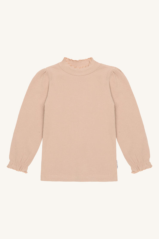 Kinder Shirt Amma von Hust&Claire aus Bio-Baumwolle in Rugby Tan, Vorderansicht, erhältlich im Bärechind Winterthur, Zürich Schweiz