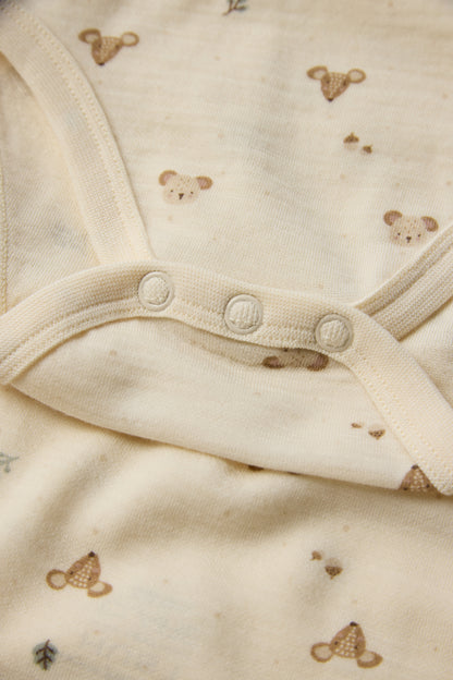 Bärechind Detailansicht Baloo Merino Bambus Langarmbody, Off White