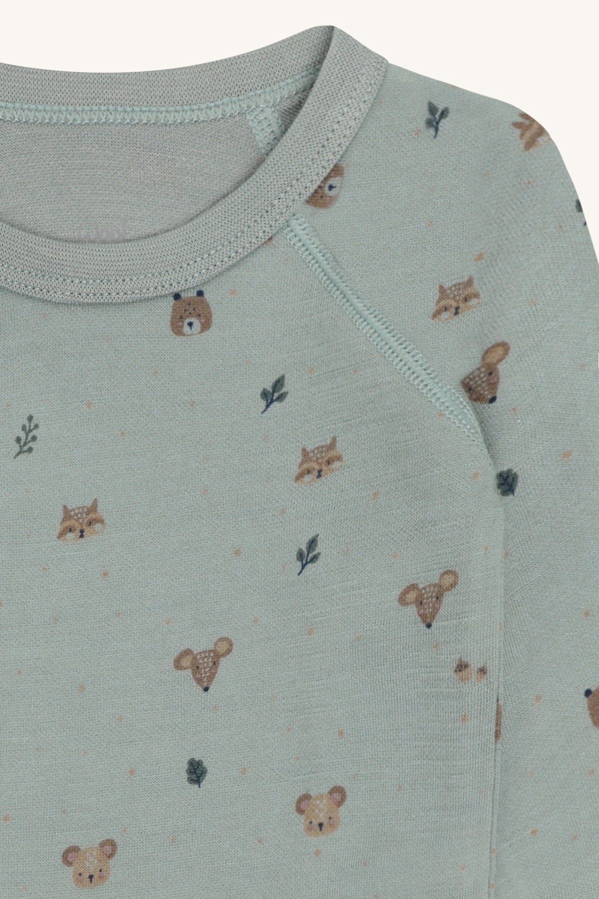 Bärechind Detailansicht Baloo Merino Bambus Wickelbody, Slate green