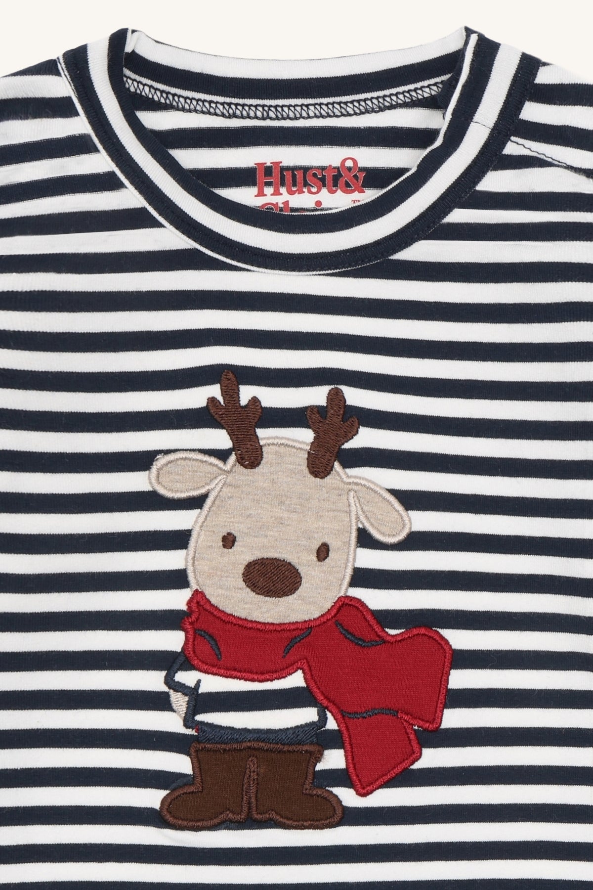 Hust & Claire Billy Langarmbody Rentier in More Navy, Ansicht 2