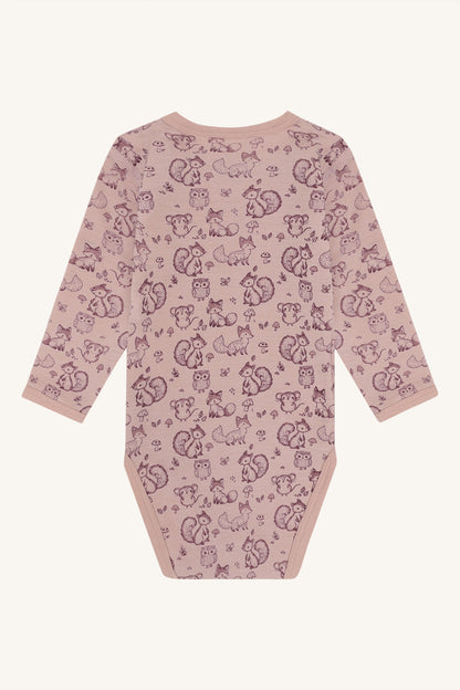 Merino Langarmbody aus mulesingfreier Wolle, Dusty Rose, Rückansicht