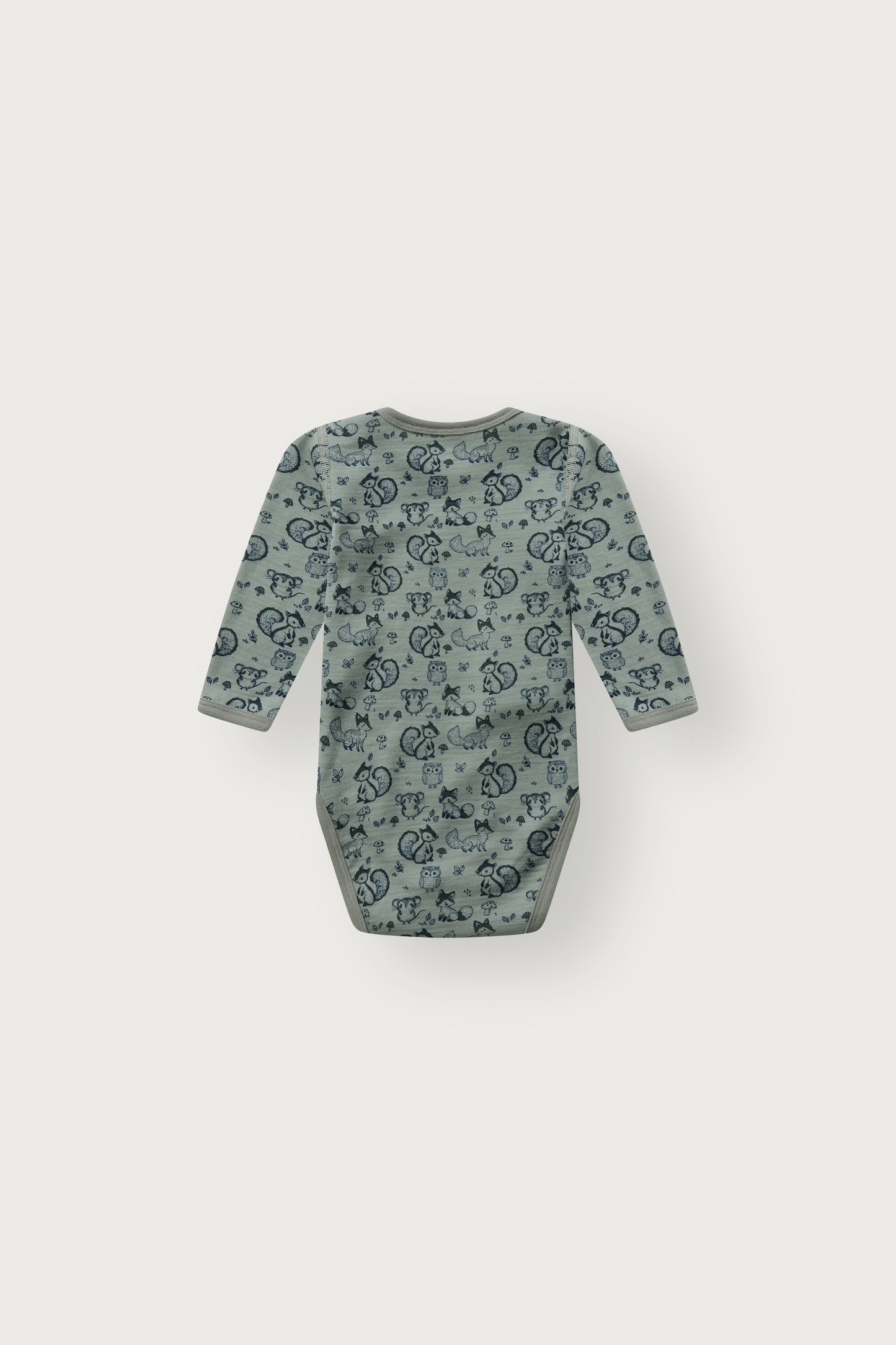 Merino Langarmbody aus mulesingfreier Wolle, Slate Green, Rückansicht