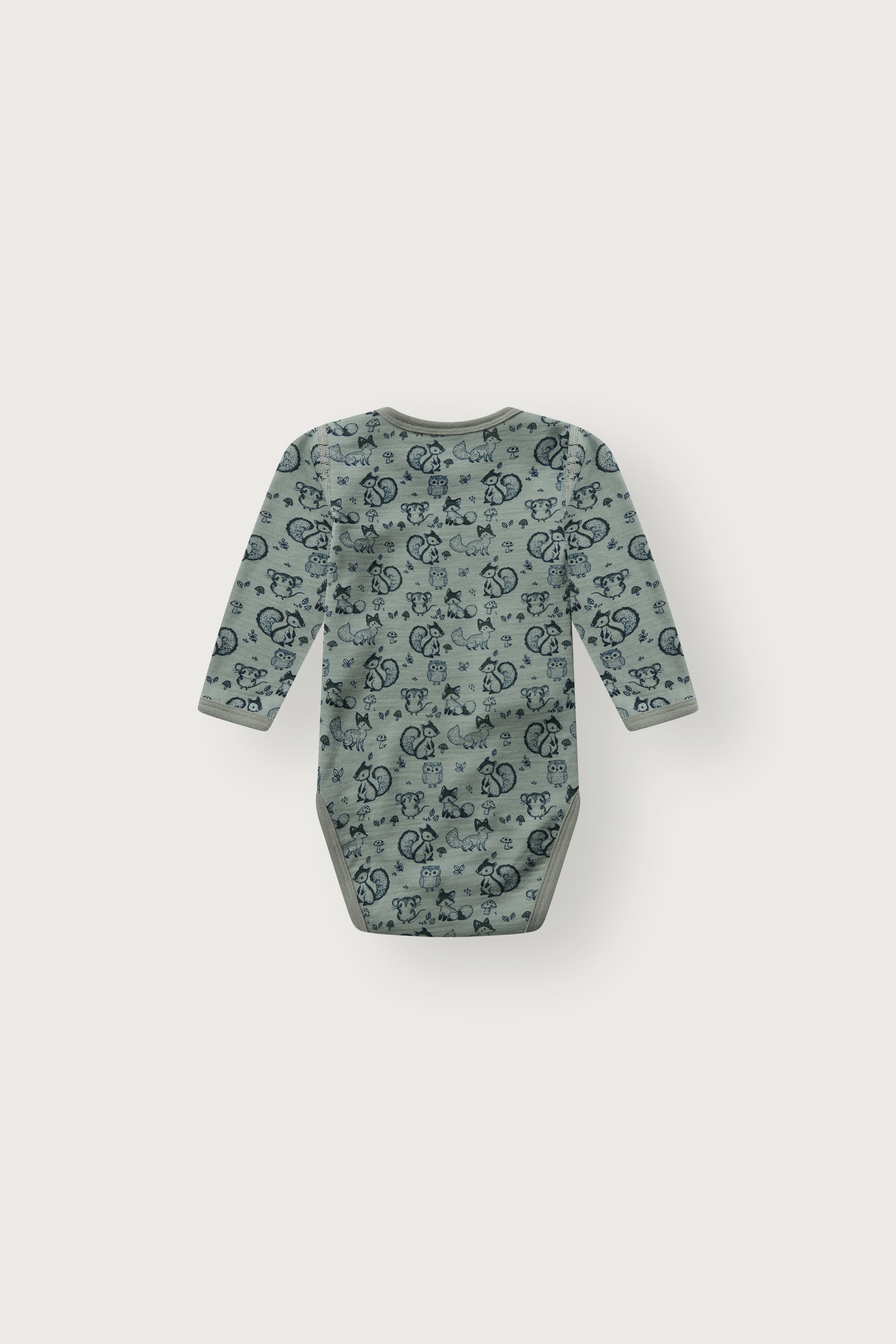 Merino Langarmbody aus mulesingfreier Wolle, Slate Green, Rückansicht