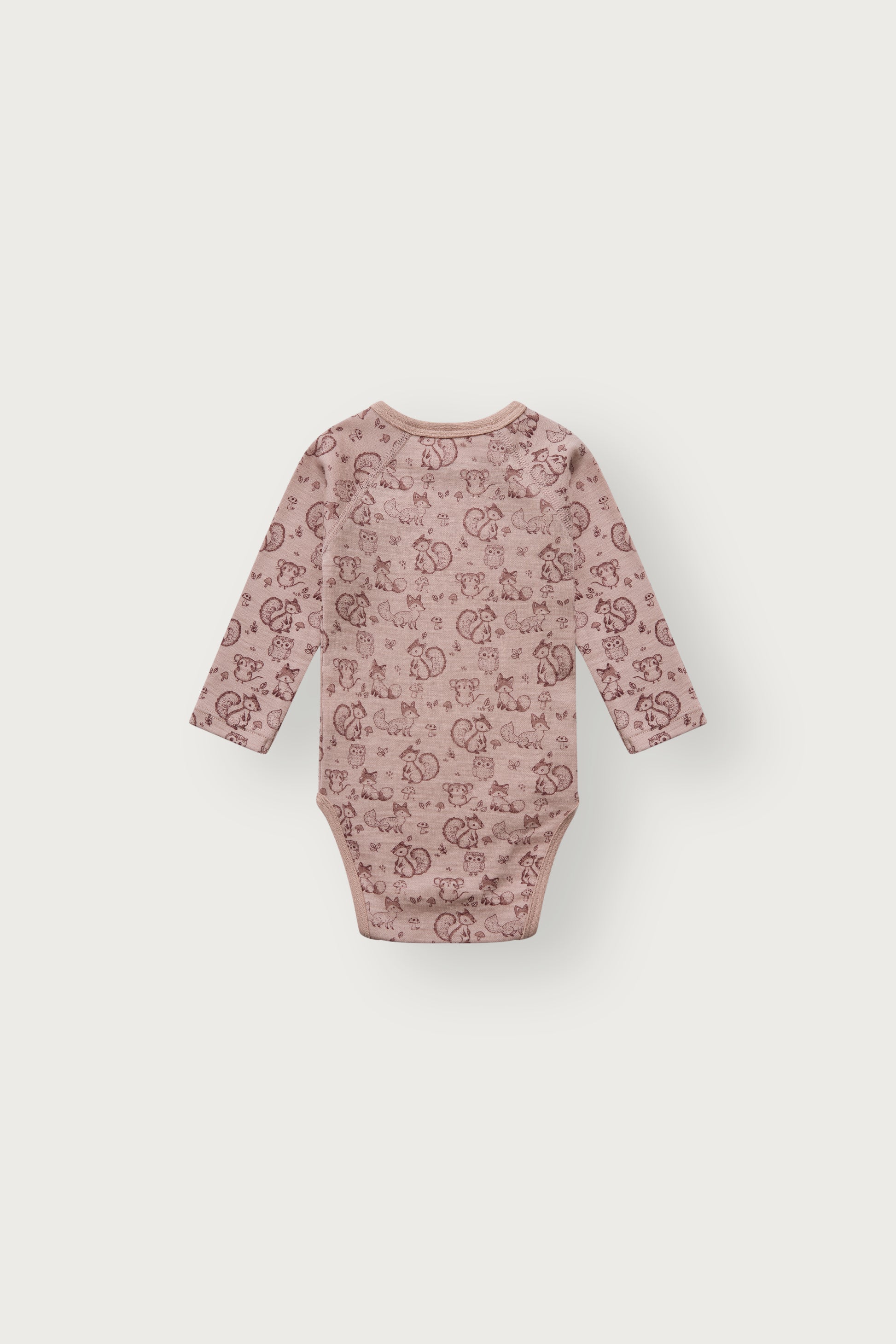 Merino Wickelbody aus mulesingfreier Wolle, Dusty Rose, Rückansicht