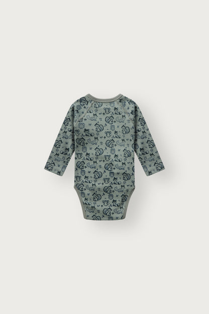Merino Wickelbody aus mulesingfreier Wolle, Slate Green, Rückansicht