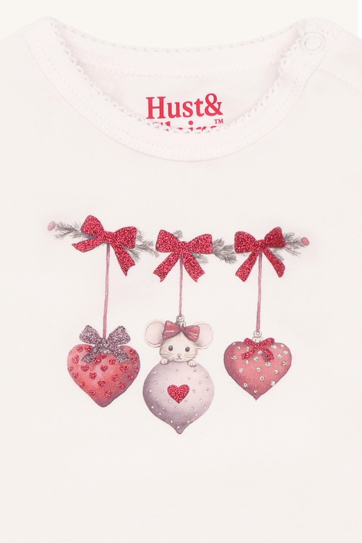 Hust & Claire Britt Langarmbody Weihnachtskugeln in Sugar, Ansicht 3