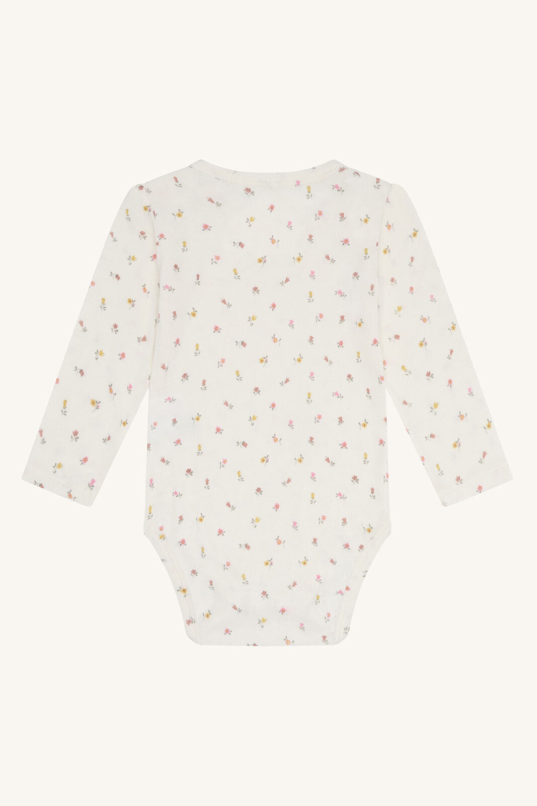 Rückansicht des Hust & Claire Buller Bambus Bodys mit Blumenprint bei Bärechind in Winterthur, Zürich, Schweiz.