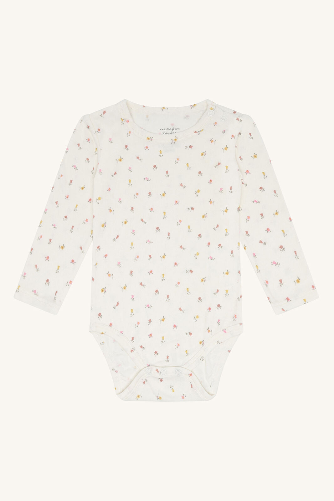 Hust & Claire Buller Bambus Body in Weiss mit Blumenmuster für Babys bei Bärechind in Winterthur, Zürich, Schweiz.