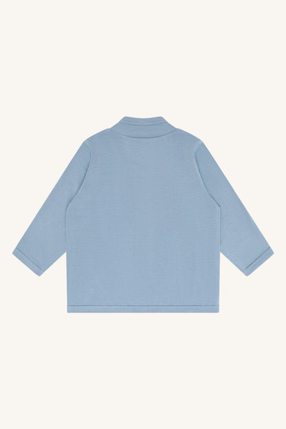 Rückseite des Hust & Claire Curd Bambus Jäckchens für Babys bei Bärechind Winterthur, Zürich, Schweiz.