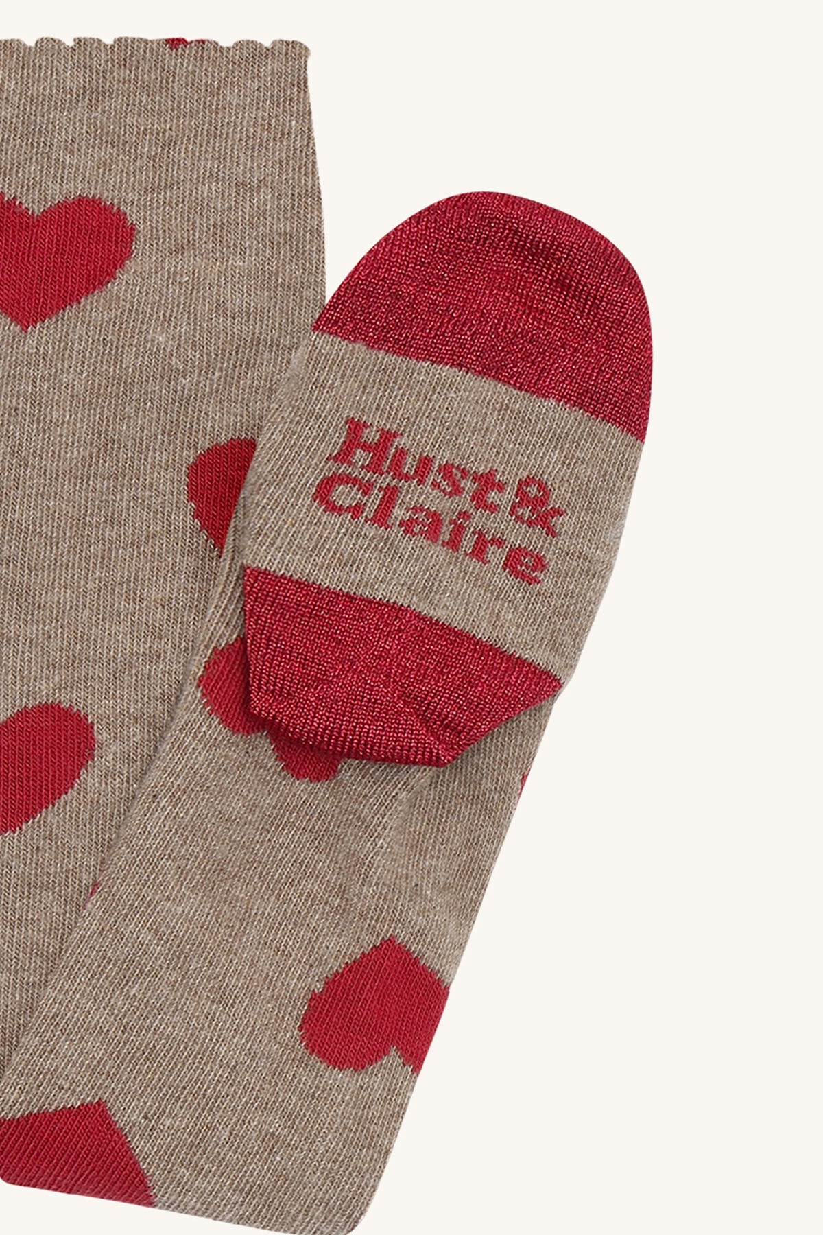 Hust & Claire Frankie Strumpfhose Herzen in Biscuit, Ansicht 3