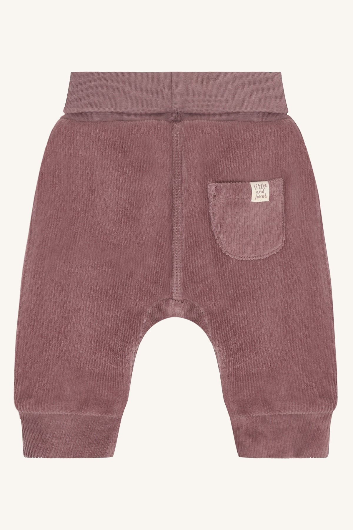 Baby-Bundhose aus Veloursstoff mit elastischem Bund, Plum, Rückansicht