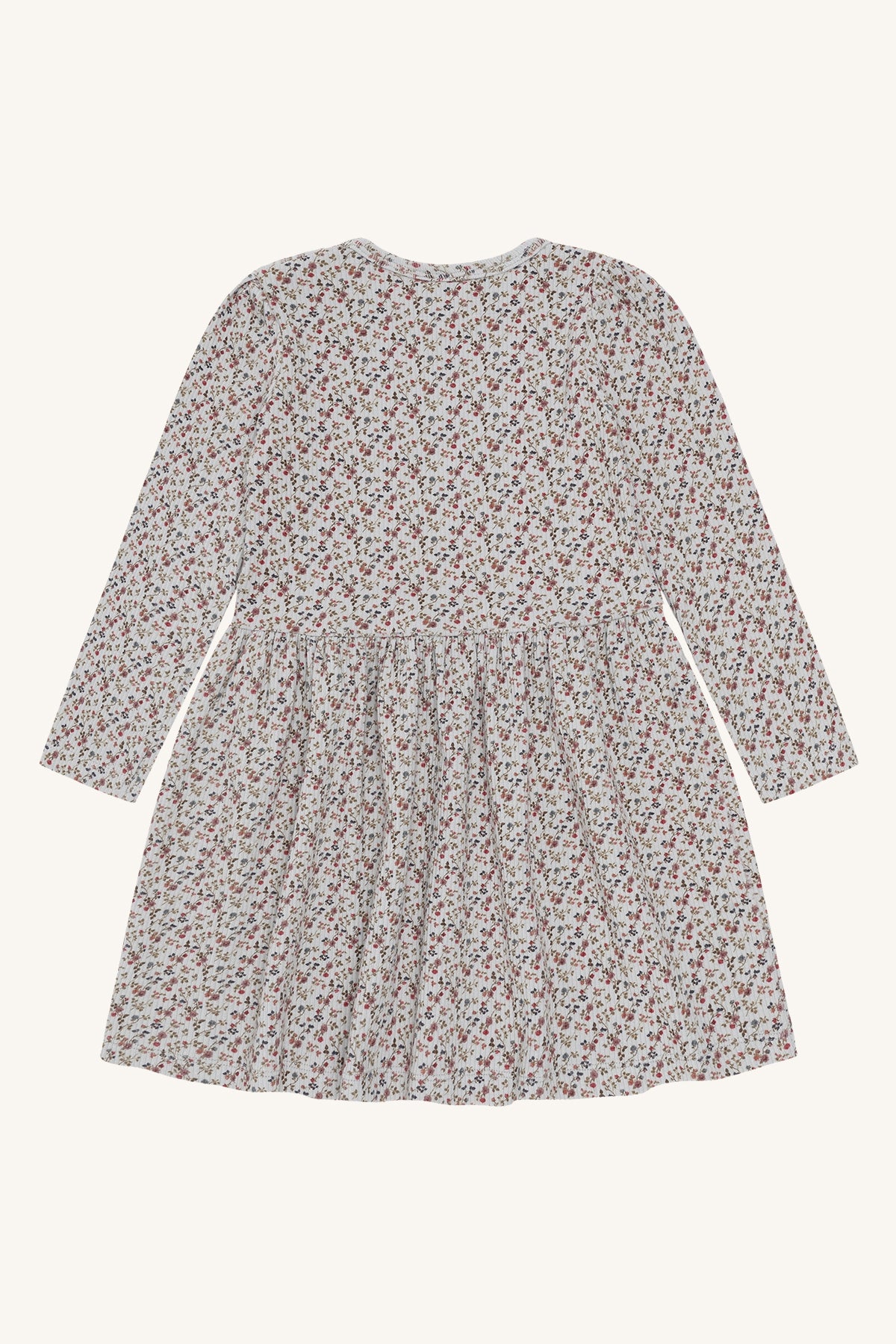 Rückansicht des Hust&Claire Kleids Donna Little Roses in Hellblau, erhältlich im Bärechind Winterthur, Zürich Schweiz