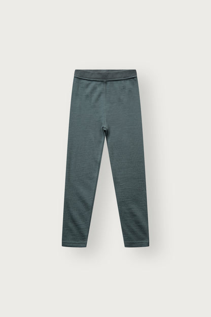Laki Leggings von Hust & Claire in Balsam Green, Vorderansicht mit weichem Wolle-Bambus-Stoff