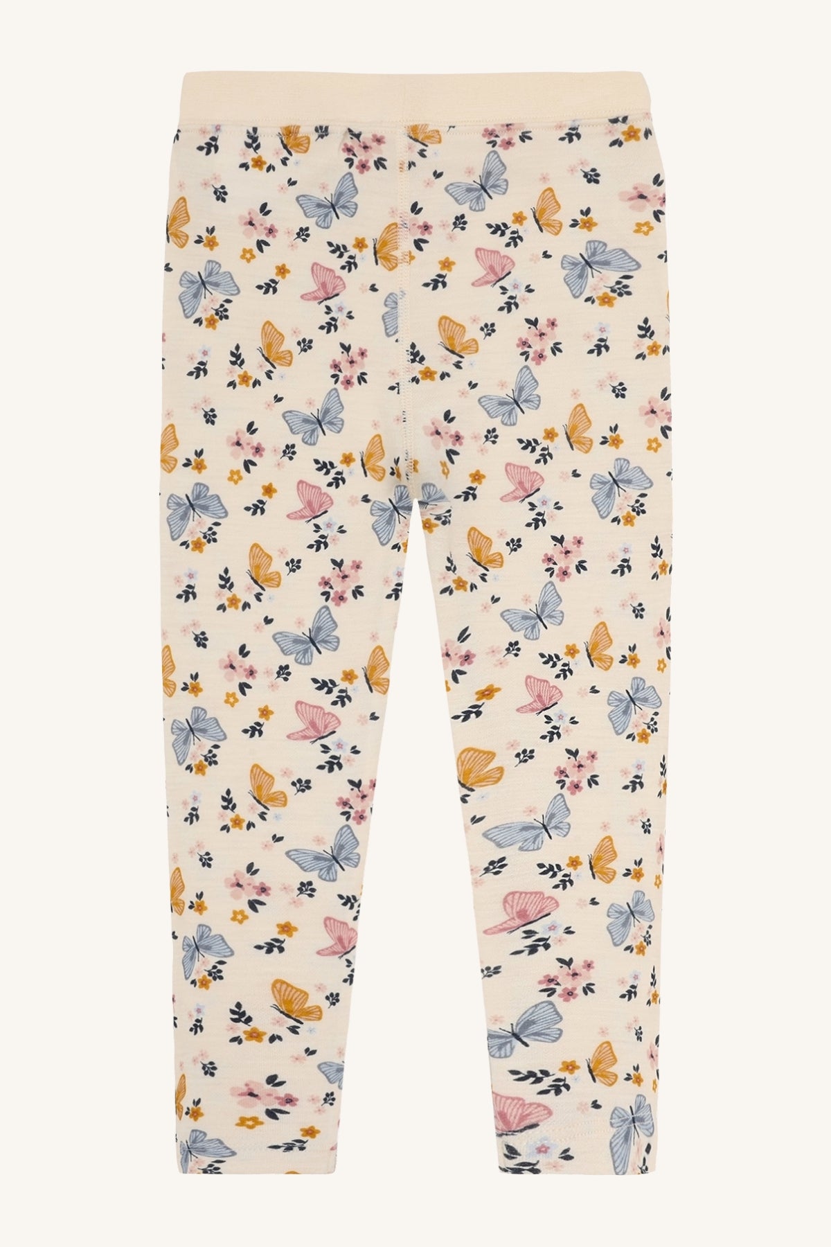 Kinderleggings aus mulesingfreier Merinowolle, Rückansicht in Off White