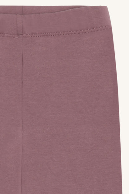 Hust & Claire Lisa gefütterte Leggings in Mauve, Detailansicht von Bund und weichem Stoff