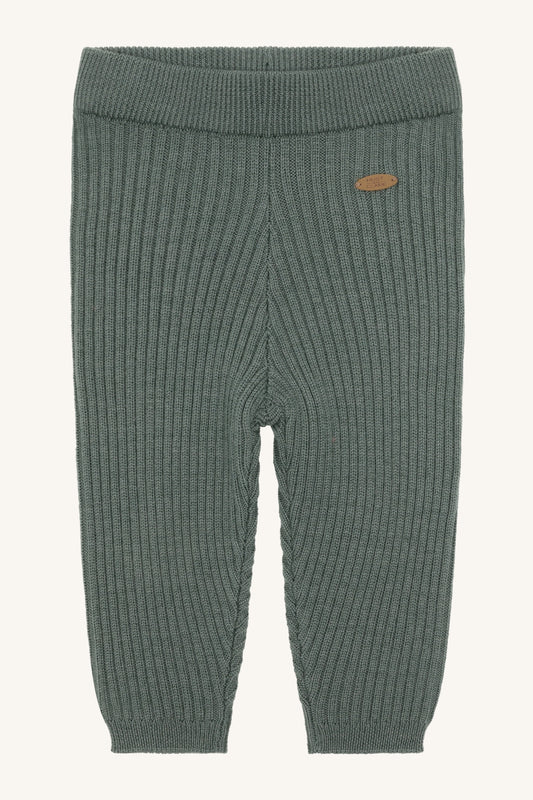 Hust & Claire Lui Wollleggings Balsam Green mit feiner Rippstruktur